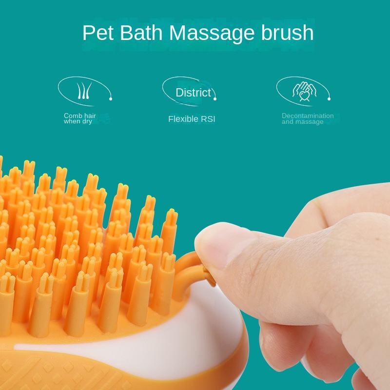 Cepillo de Baño 2 en 1 para Perros y Gatos | Masaje SPA con Silicona Suave, Peine de Ducha y Cuidado del Pelo | Herramienta de Limpieza y Relajación para Mascotas