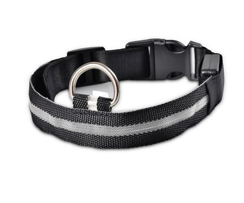 Collar de seguridad nocturna con luz LED – Ajustable, nylon resistente, ideal para perros y gatos