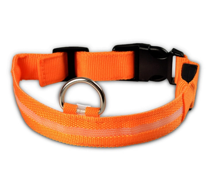 Collar de seguridad nocturna con luz LED – Ajustable, nylon resistente, ideal para perros y gatos