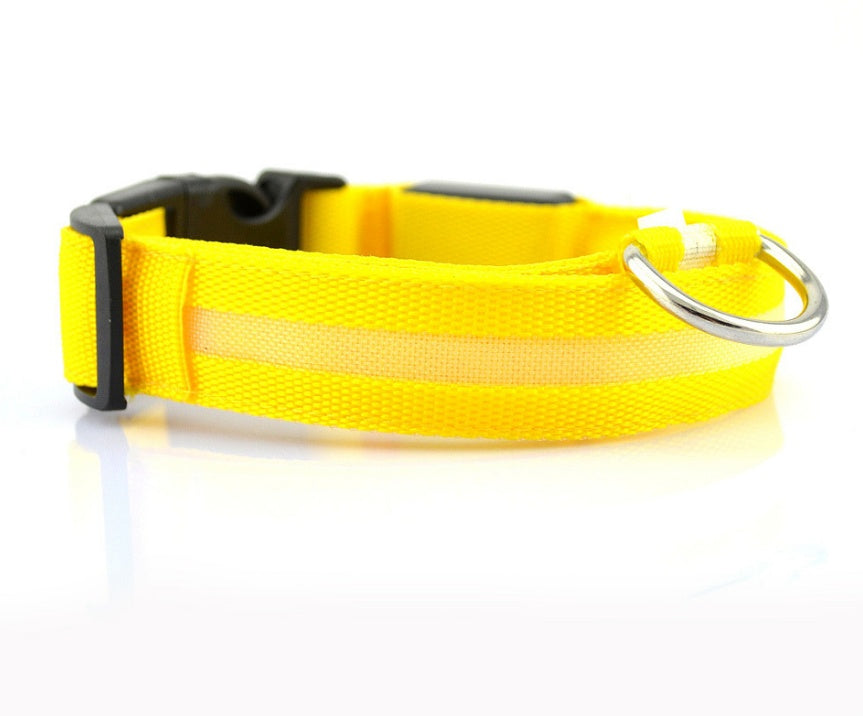 Collar de seguridad nocturna con luz LED – Ajustable, nylon resistente, ideal para perros y gatos
