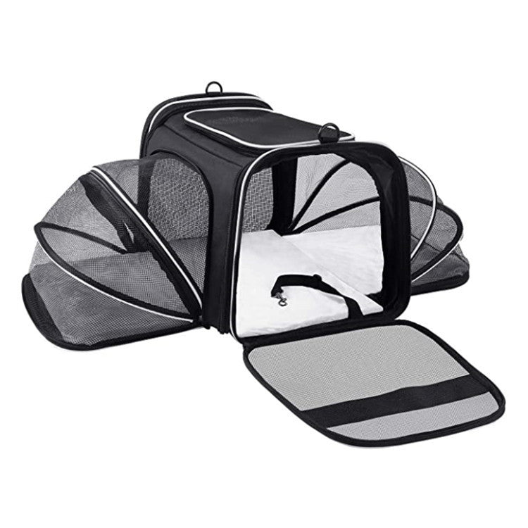 Transportadora Expandible para Gatos y Perros - Aprobada por Aerolíneas, Plegable y con Cintas Reflectivas