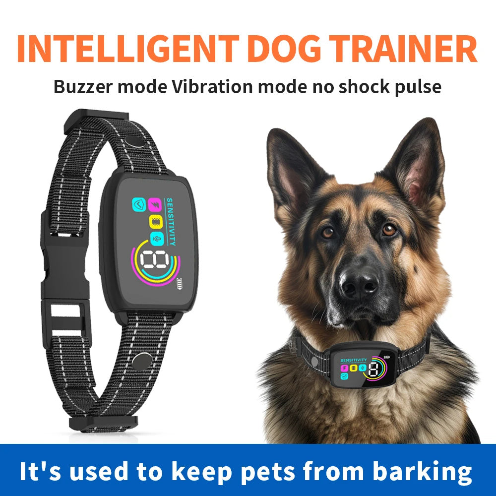 Collar Inteligente Antiladridos Recargable para Perros con Pantalla HD, Impermeable IP67, Control Automático para Detener Ladridos
