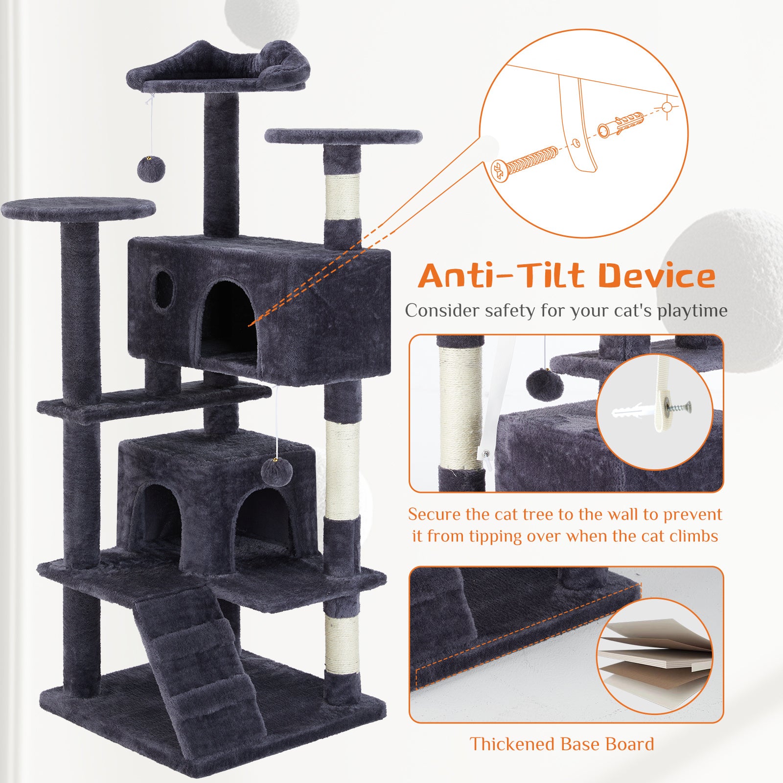 Centro de Juego para Gatos – Casa Árbol con Estructura para Trepar y Descansar