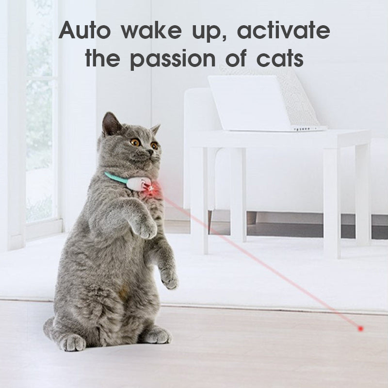 Juguete Automático para Gatos Láser Inteligente Collar para Maullar Electricidad USB para Gatitos Juguetes Divertidos Interactivos Artículos de Entrenamiento para Mascotas