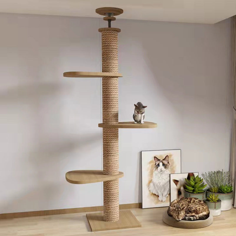 Torre de Juego para Gatos con Estructura de Madera Maciza