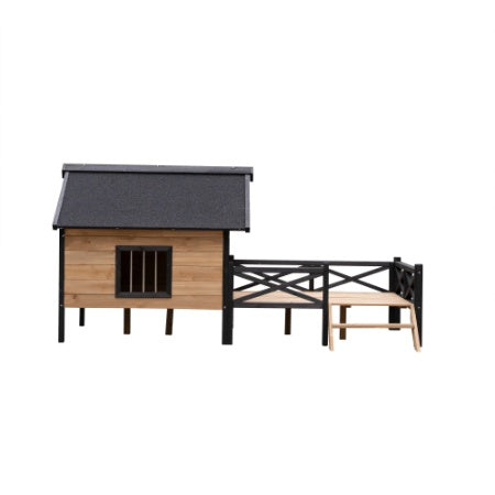 Casa de Madera Grande para Perros con Porche – Estilo Cabaña para Exteriores
