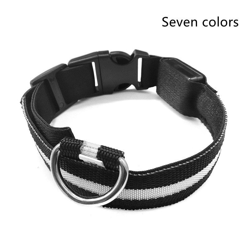 Collar de seguridad nocturna con luz LED – Ajustable, nylon resistente, ideal para perros y gatos