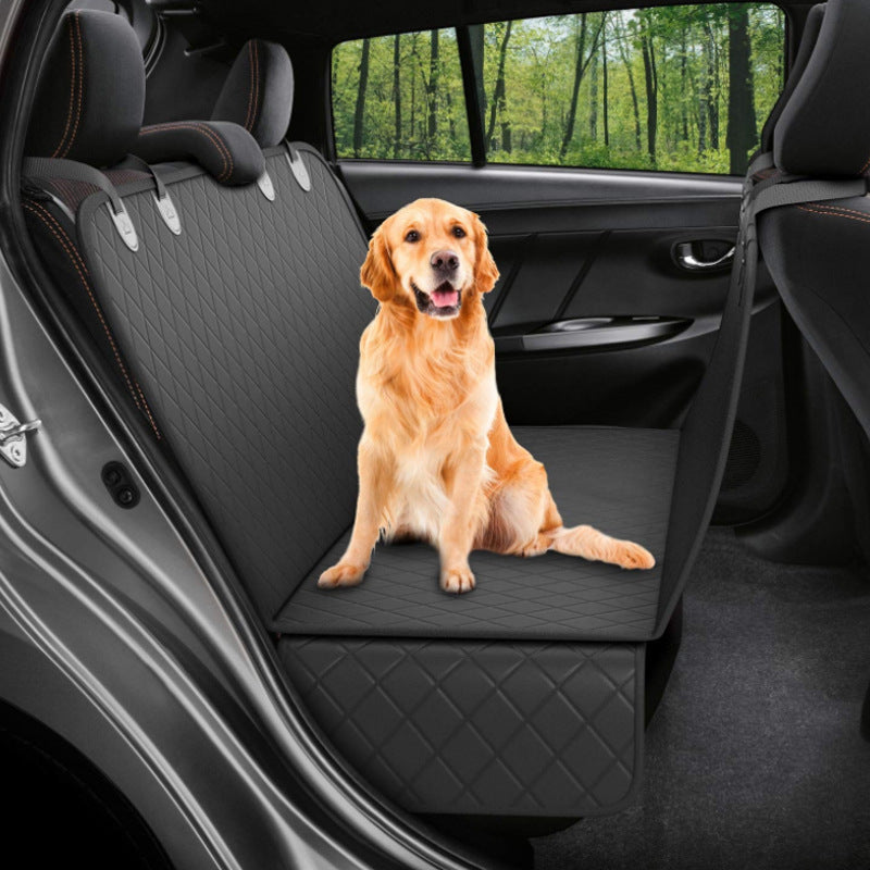 Protector de Asiento Trasero para Coche – Hamaca de Viaje para Perros con Malla, Cremallera y Bolsillo