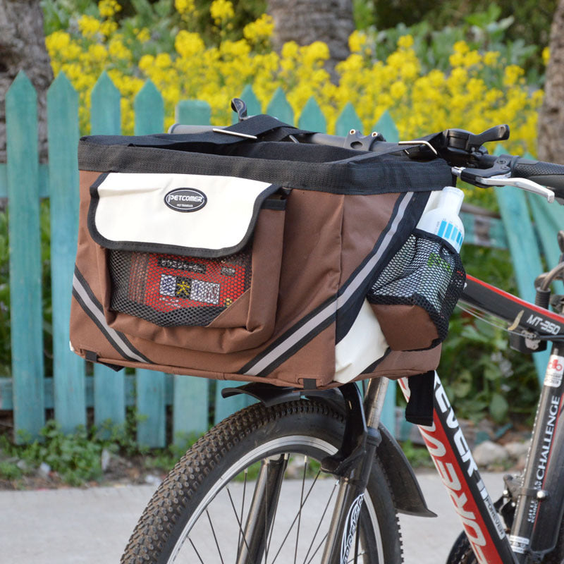 Transportadora para Mascotas para Bicicleta - Cesta Delantera Desmontable para Gato o Perro