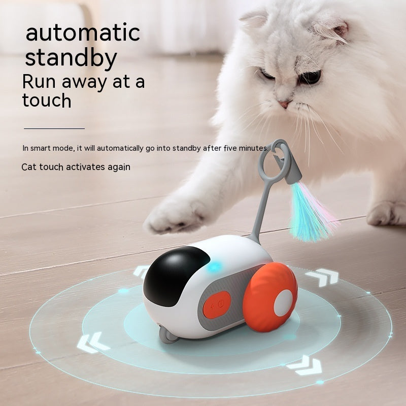 Juguete Interactivo para Gatos con Control Remoto, Coche Inteligente USB Recargable, Movimiento Autónomo y Persecución Automática, Diversión y Ejercicio para Mascotas