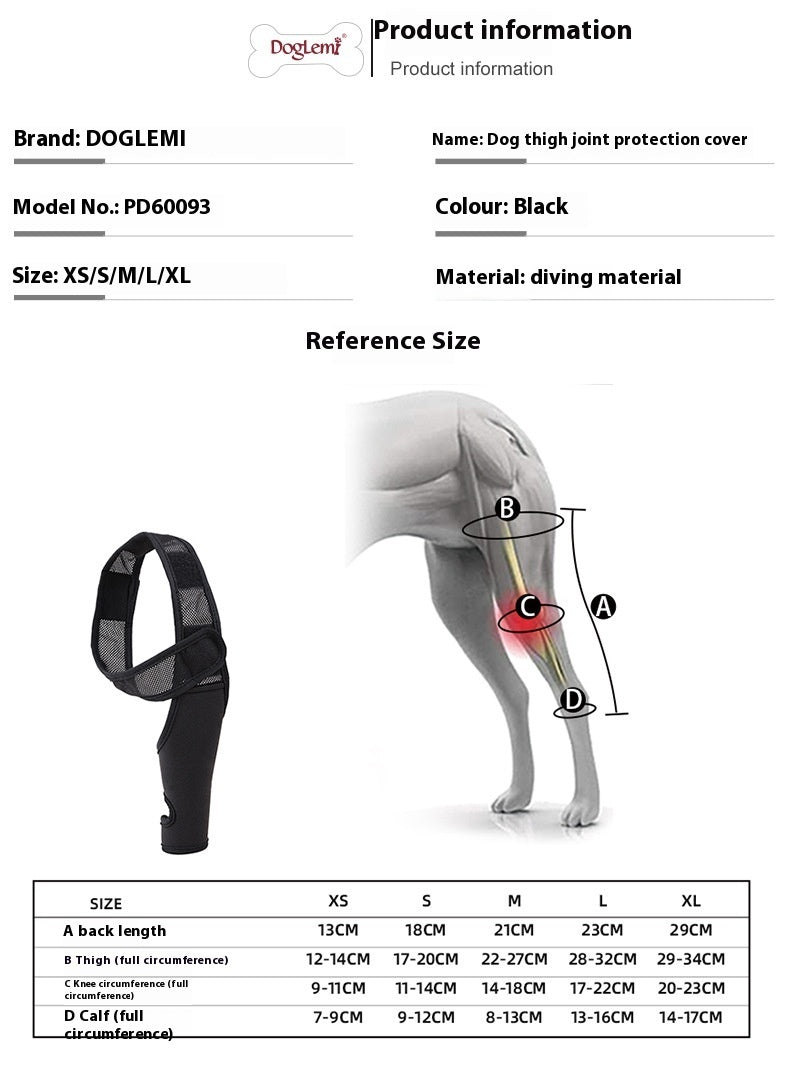 Protector Articular para Mascotas – Rodillera Fija con Correa Auxiliar, Soporte Postoperatorio para Fracturas y Discapacidades en Perros