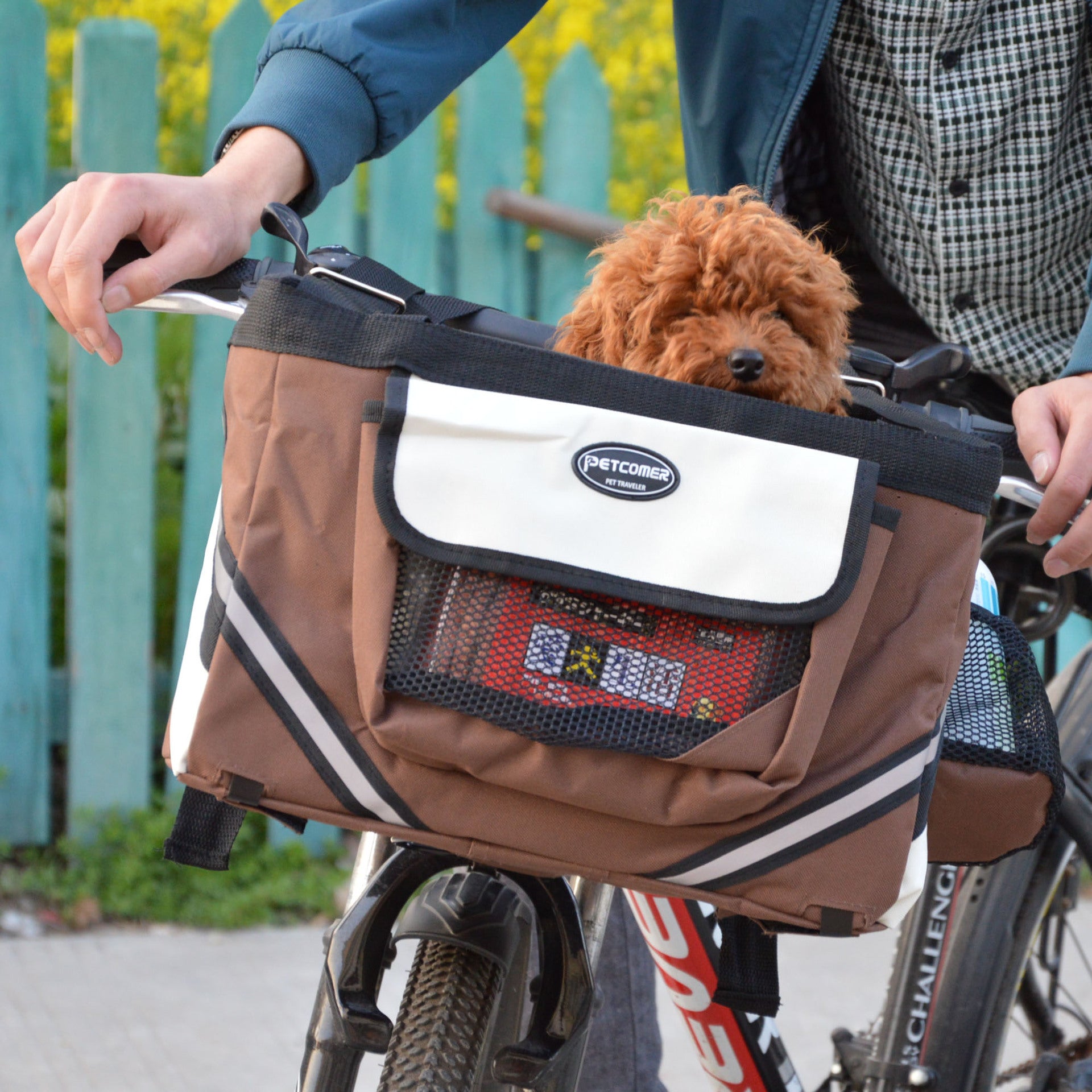 Transportadora para Mascotas para Bicicleta - Cesta Delantera Desmontable para Gato o Perro