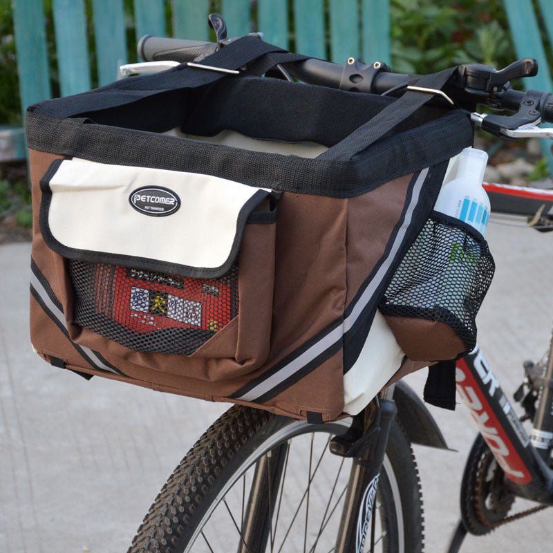 Transportadora para Mascotas para Bicicleta - Cesta Delantera Desmontable para Gato o Perro