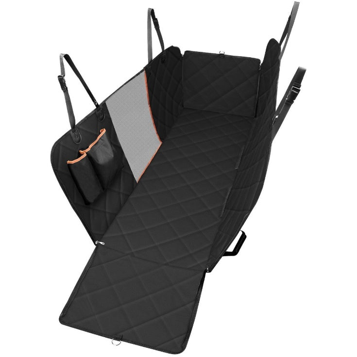 Protector de Asiento Trasero para Coche – Hamaca de Viaje para Perros con Malla, Cremallera y Bolsillo