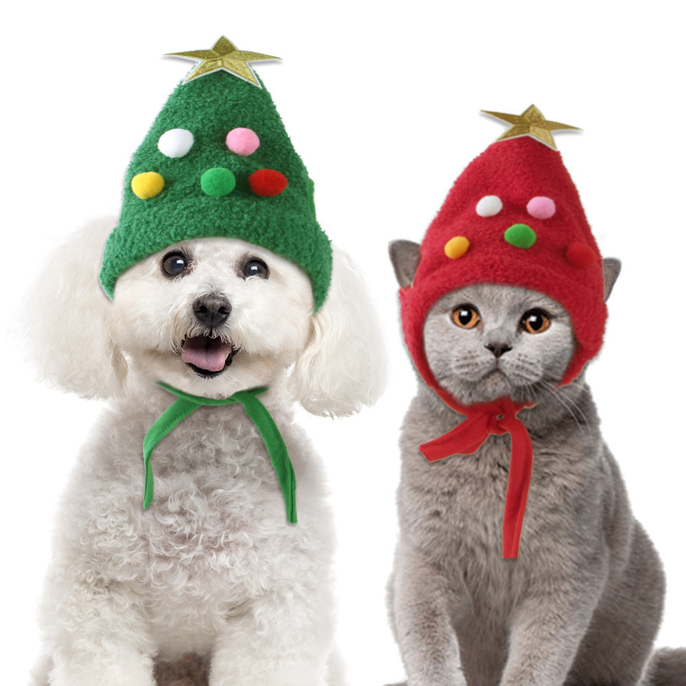 Sombrero de Navidad para Gatos y Perros – Diseño en Forma de Árbol, Ideal para Fotos y Celebraciones