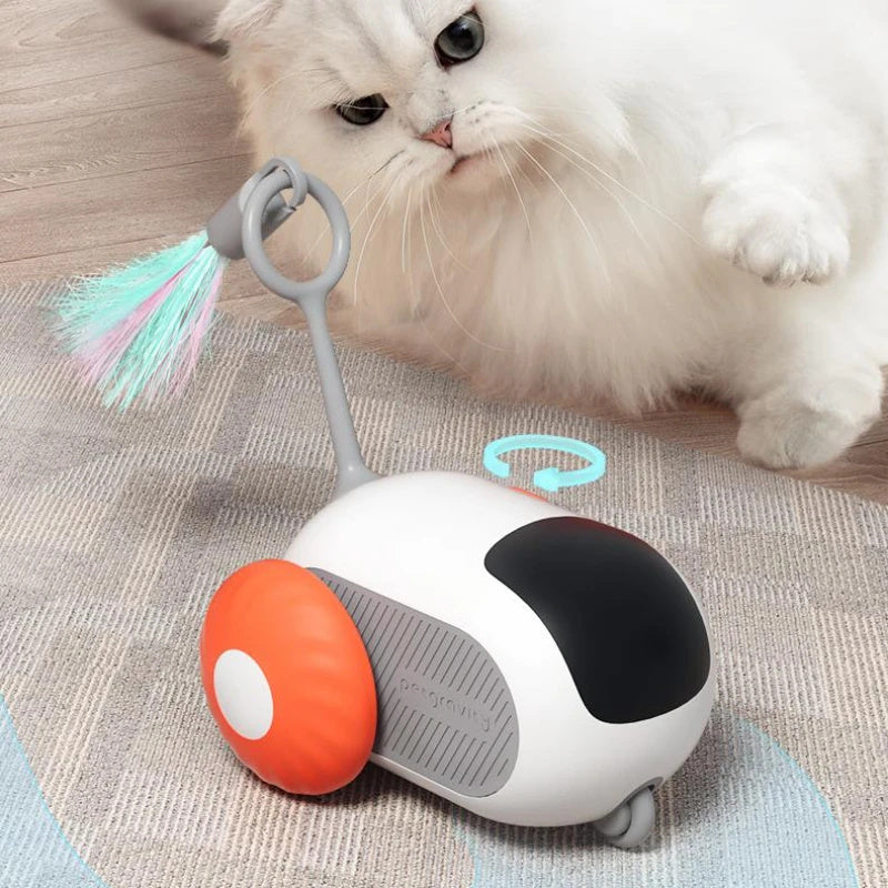 Juguete Interactivo para Gatos con Control Remoto, Coche Inteligente USB Recargable, Movimiento Autónomo y Persecución Automática, Diversión y Ejercicio para Mascotas