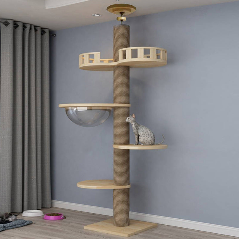 Torre de Juego para Gatos con Estructura de Madera Maciza