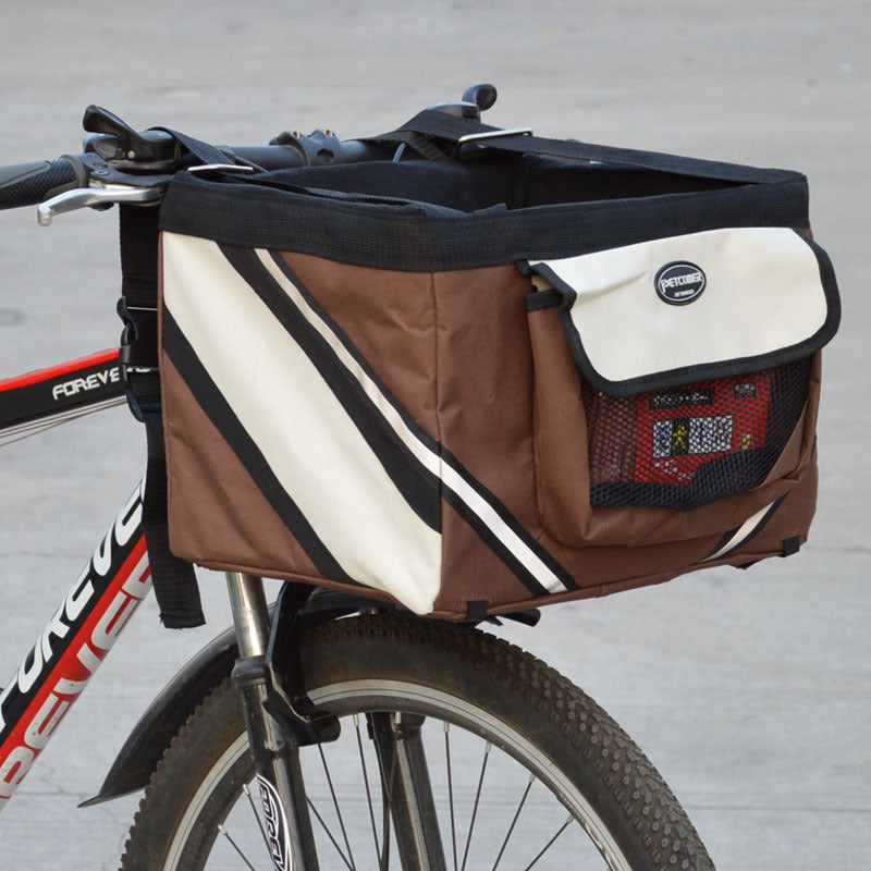 Transportadora para Mascotas para Bicicleta - Cesta Delantera Desmontable para Gato o Perro