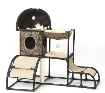 Rascador Multifuncional para Mascotas de Sisal con Cuerda – Nido y Soporte Combinado