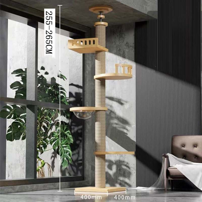 Torre de Juego para Gatos con Estructura de Madera Maciza
