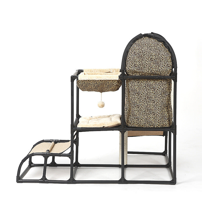 Rascador Multifuncional para Mascotas de Sisal con Cuerda – Nido y Soporte Combinado
