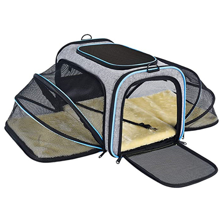 Transportadora Expandible para Gatos y Perros - Aprobada por Aerolíneas, Plegable y con Cintas Reflectivas