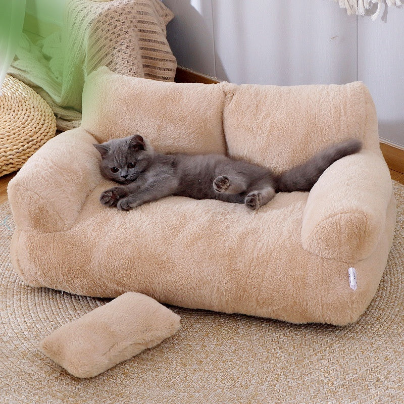 Sofá Cama de Lujo para Gatos, Nido de Invierno Caliente para Mascotas, Cama para Perros y Gatos Pequeños y Medianos, Cama Cómoda de Felpa para Cachorros.