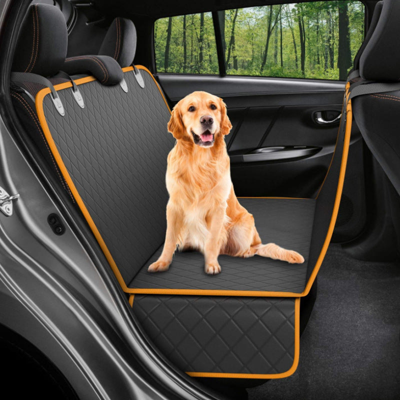 Protector de Asiento Trasero para Coche – Hamaca de Viaje para Perros con Malla, Cremallera y Bolsillo