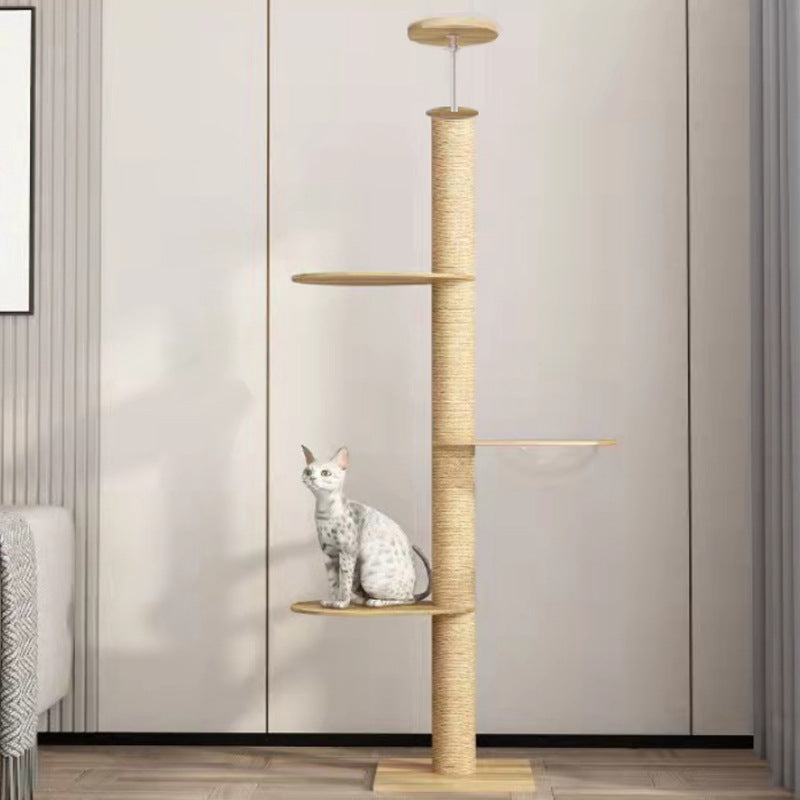Torre de Juego para Gatos con Estructura de Madera Maciza