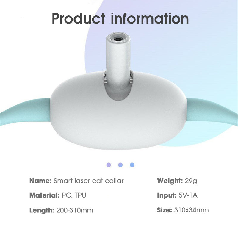 Juguete Automático para Gatos Láser Inteligente Collar para Maullar Electricidad USB para Gatitos Juguetes Divertidos Interactivos Artículos de Entrenamiento para Mascotas