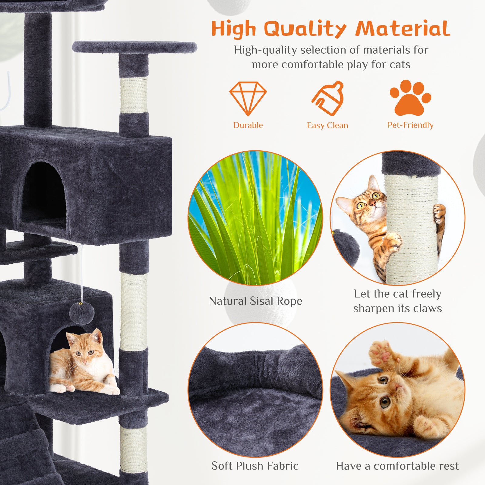 Centro de Juego para Gatos – Casa Árbol con Estructura para Trepar y Descansar
