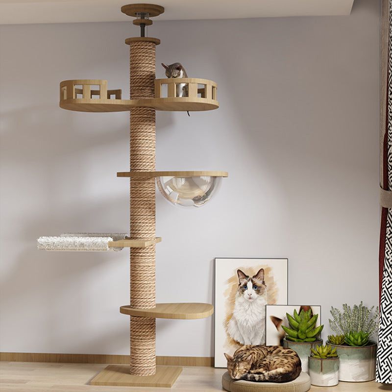 Torre de Juego para Gatos con Estructura de Madera Maciza
