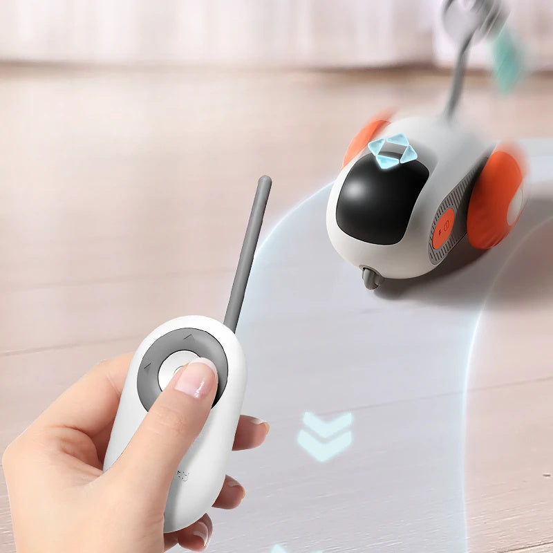 Juguete Interactivo para Gatos con Control Remoto, Coche Inteligente USB Recargable, Movimiento Autónomo y Persecución Automática, Diversión y Ejercicio para Mascotas