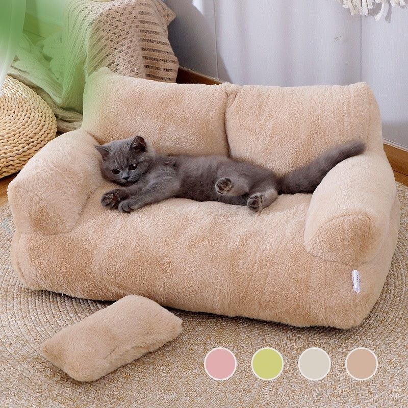 Sofá Cama de Lujo para Gatos, Nido de Invierno Caliente para Mascotas, Cama para Perros y Gatos Pequeños y Medianos, Cama Cómoda de Felpa para Cachorros.