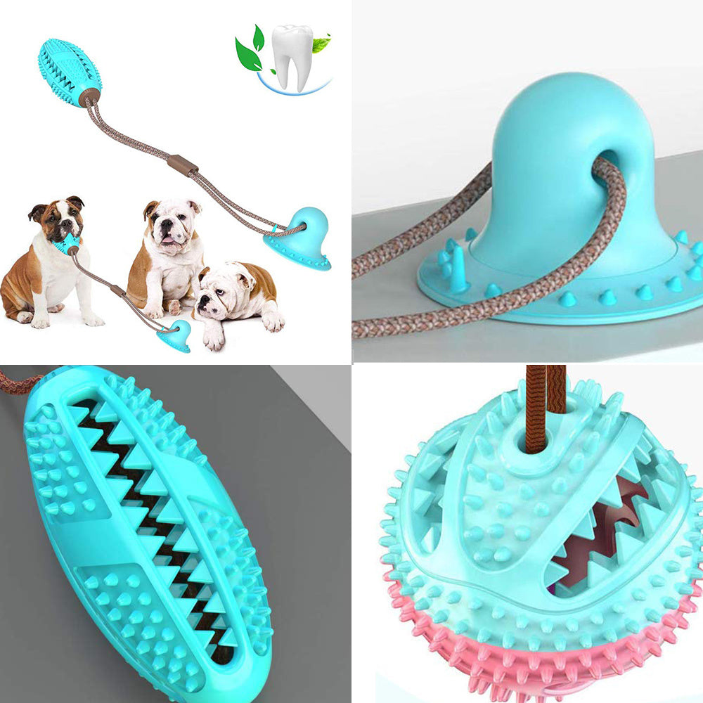 Juguete Interactivo de Silicona para Perros con Ventosa – Pelota para Morder, Limpieza Dental y Entrenamiento de Mascotas