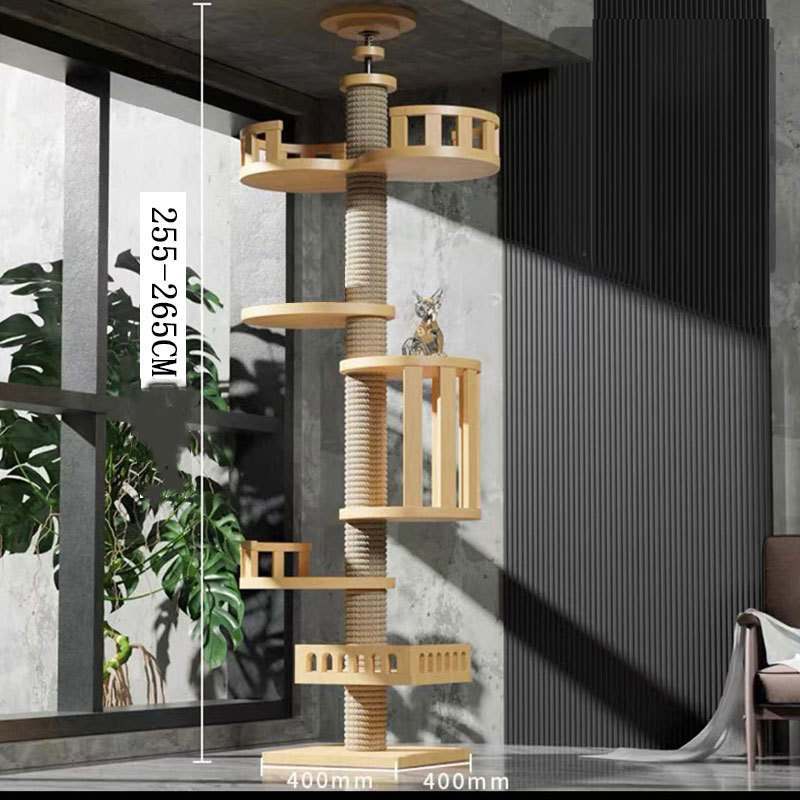 Torre de Juego para Gatos con Estructura de Madera Maciza