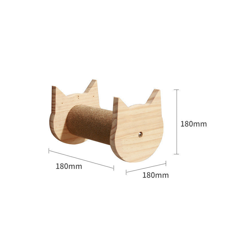Accesorios de Pared para Gatos – Escalera y Plataforma de Madera Maciza para Trepar y Jugar