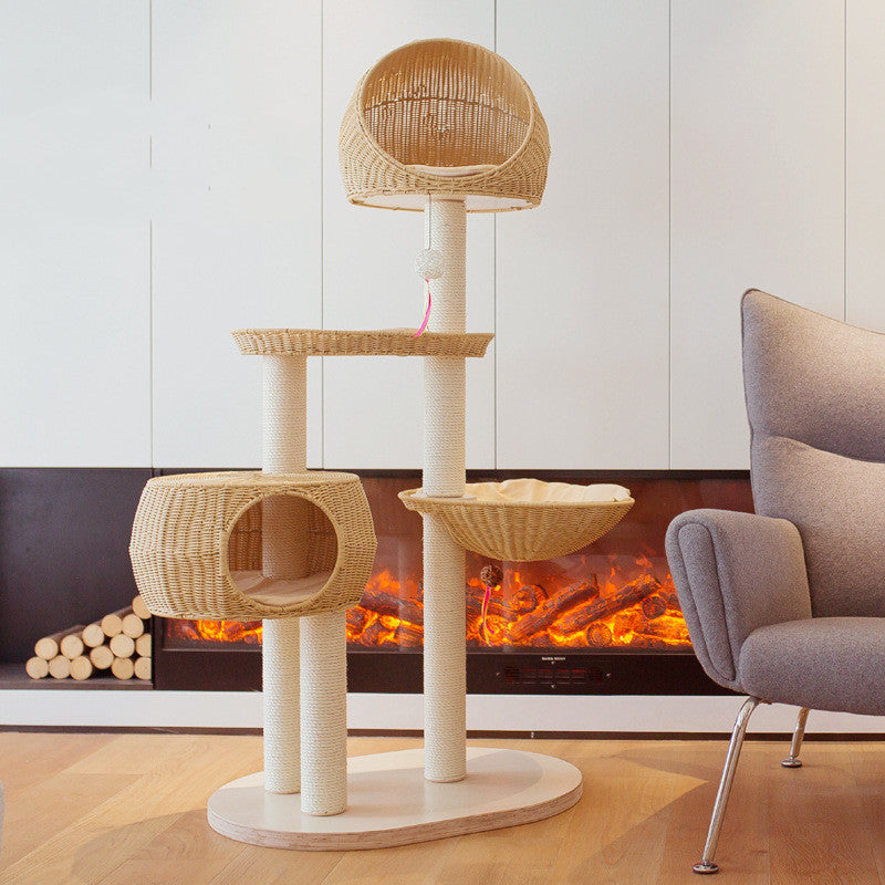 Torre de Escalada para Gatos – Madera Maciza con Diseño de Múltiples Niveles
