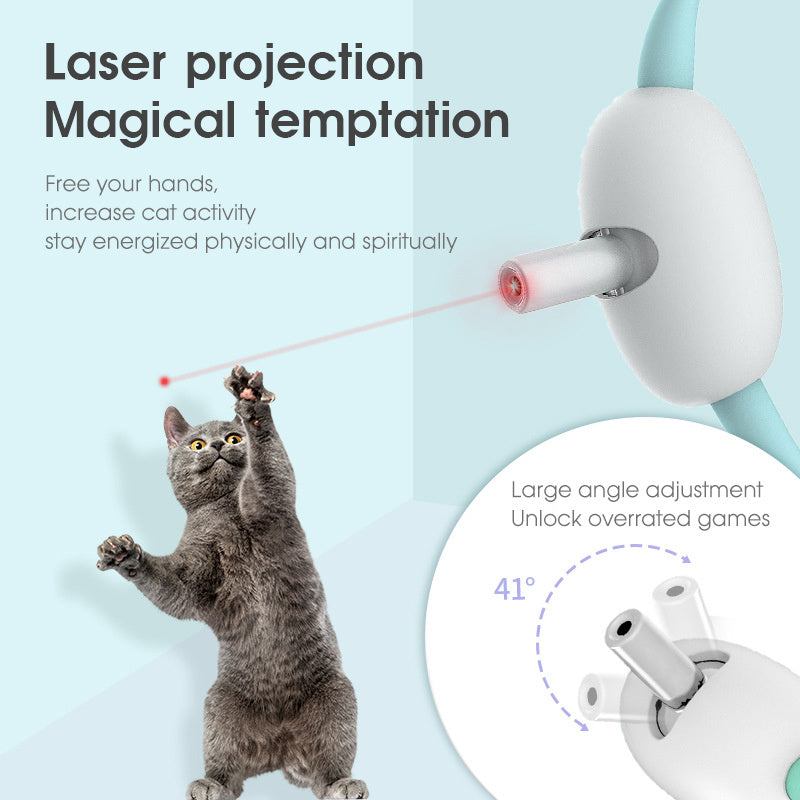 Juguete Automático para Gatos Láser Inteligente Collar para Maullar Electricidad USB para Gatitos Juguetes Divertidos Interactivos Artículos de Entrenamiento para Mascotas