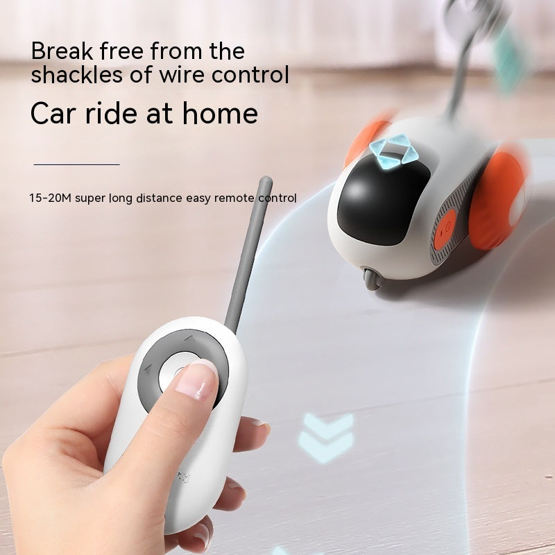 Juguete Interactivo para Gatos con Control Remoto, Coche Inteligente USB Recargable, Movimiento Autónomo y Persecución Automática, Diversión y Ejercicio para Mascotas