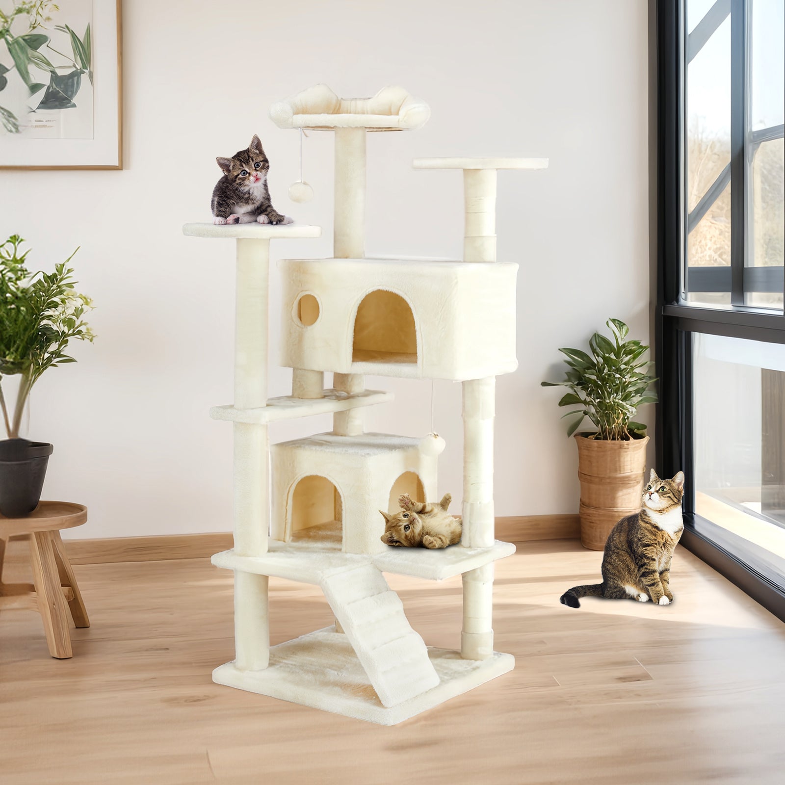 Centro de Juego para Gatos – Casa Árbol con Estructura para Trepar y Descansar