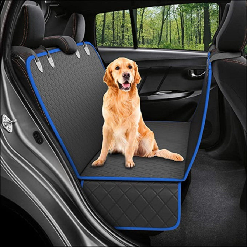 Protector de Asiento Trasero para Coche – Hamaca de Viaje para Perros con Malla, Cremallera y Bolsillo