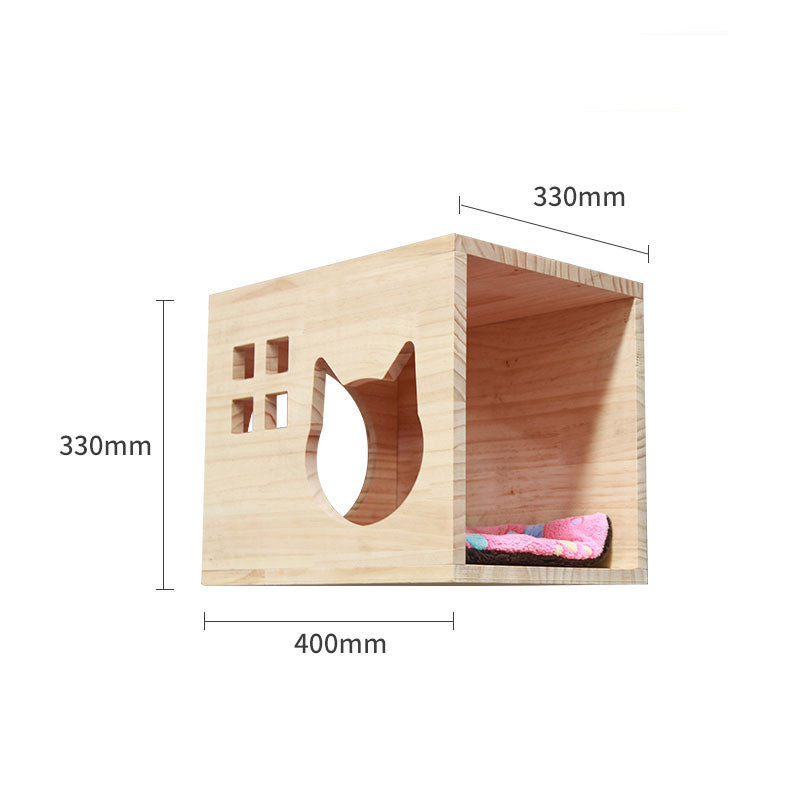 Accesorios de Pared para Gatos – Escalera y Plataforma de Madera Maciza para Trepar y Jugar